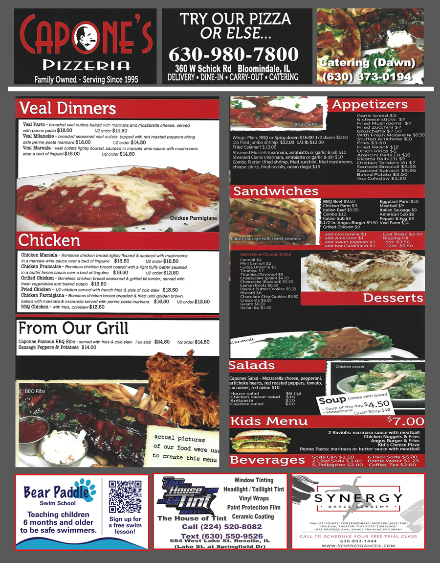 Sample Menu Back